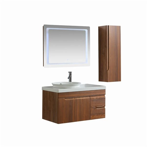 Di-baent Wood Grain Melamine VeneerPVC ffilm Cabinet