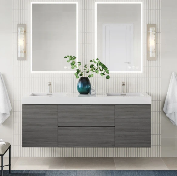 60'' Wall Mounted Double Sink Boutique Bathroom Vanity